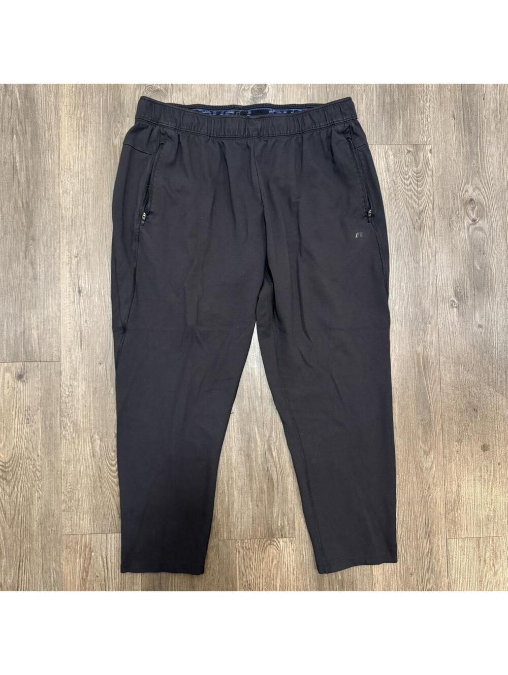Russell Athletic Men's Black and Grey Joggers-tracksuit
